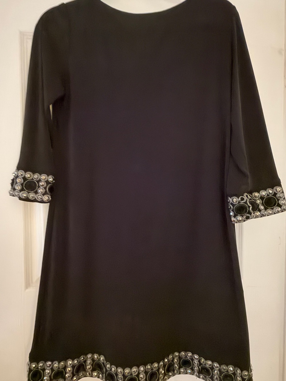 Tiana B. Black Mini Dress with Jeweled Trim